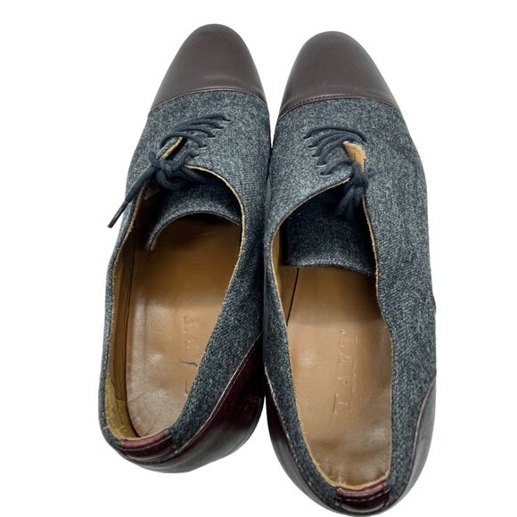 TAFT The Jack Shoe Oxfords Gray Oxblood US 9.5 EU 42 Mens Cap Toe Made in Spain main image 11